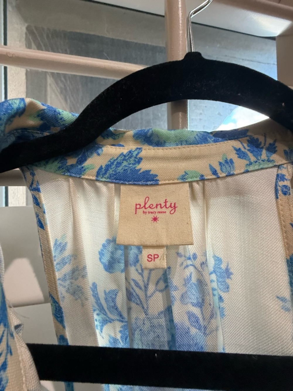 Plenty by Tracy Reese Blue Cream Halter Floral Wide-Leg Jumpsuit - Picture 5 of 6